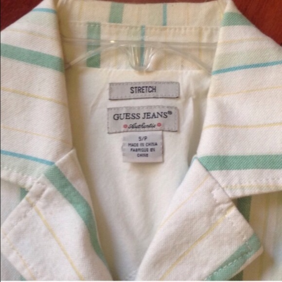 Vintage Guess Jeans stretch Stripe Blazer Jacket - Picture 3 of 11